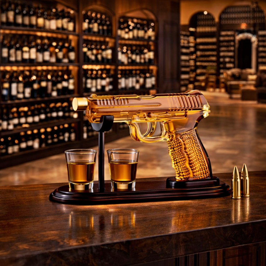 Whisky Bottle - Gun Set Edition with Glasses