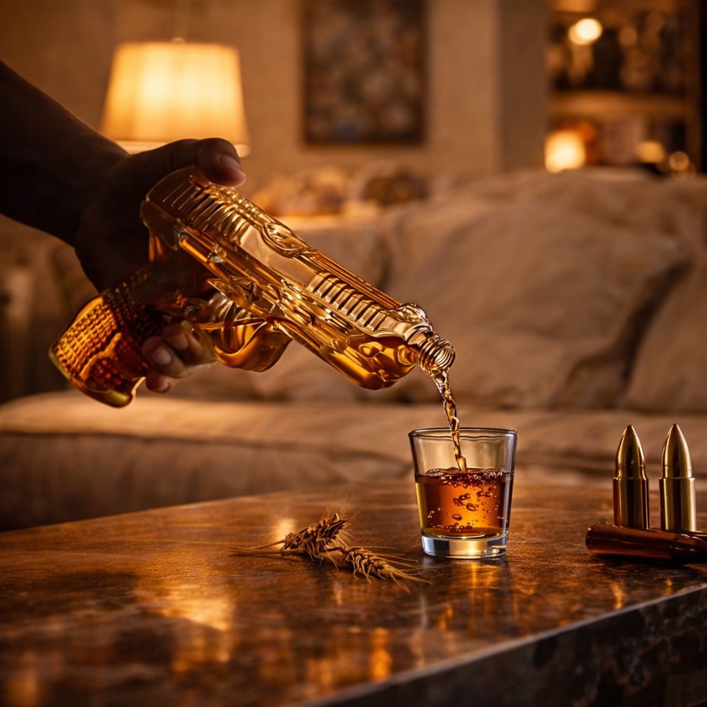 Whisky Bottle - Gun Set Edition with Glasses