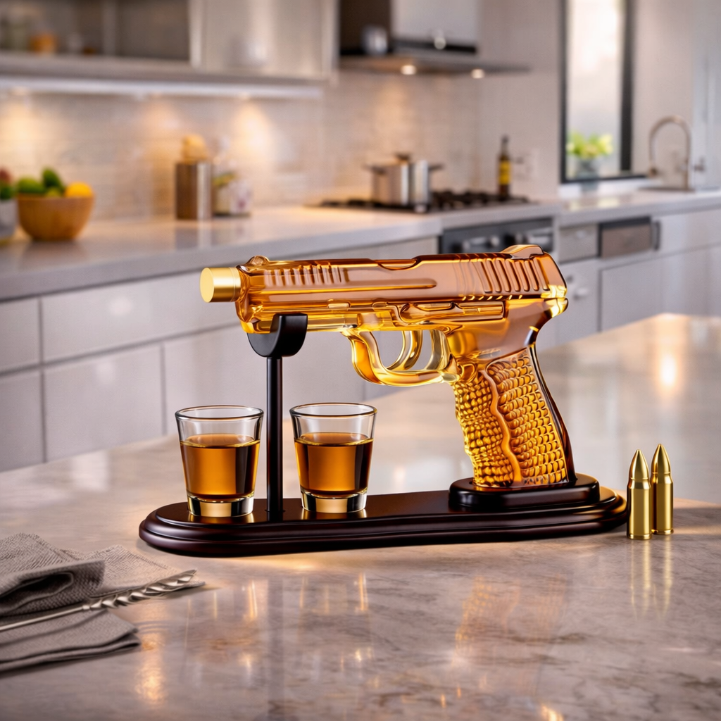 Whisky Bottle - Gun Set Edition with Glasses