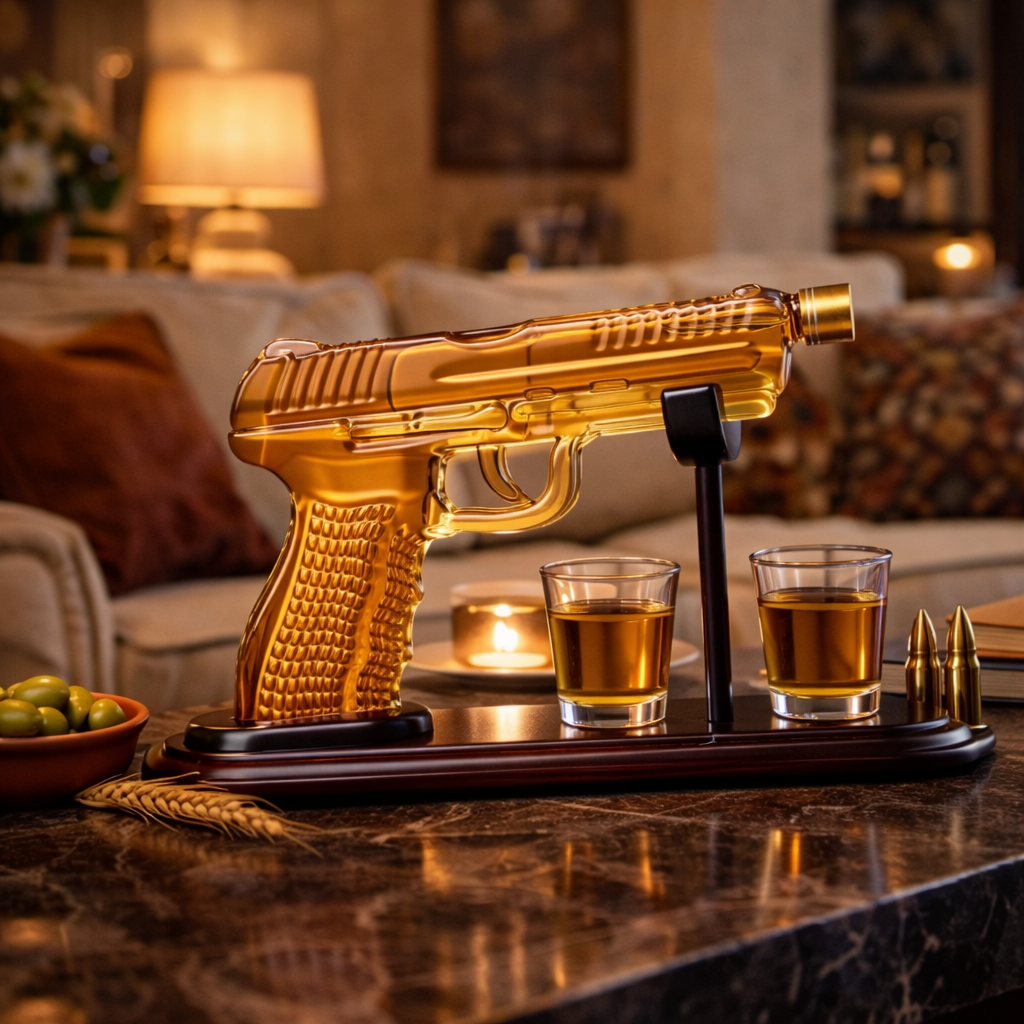 Whisky Bottle - Gun Set Edition with Glasses
