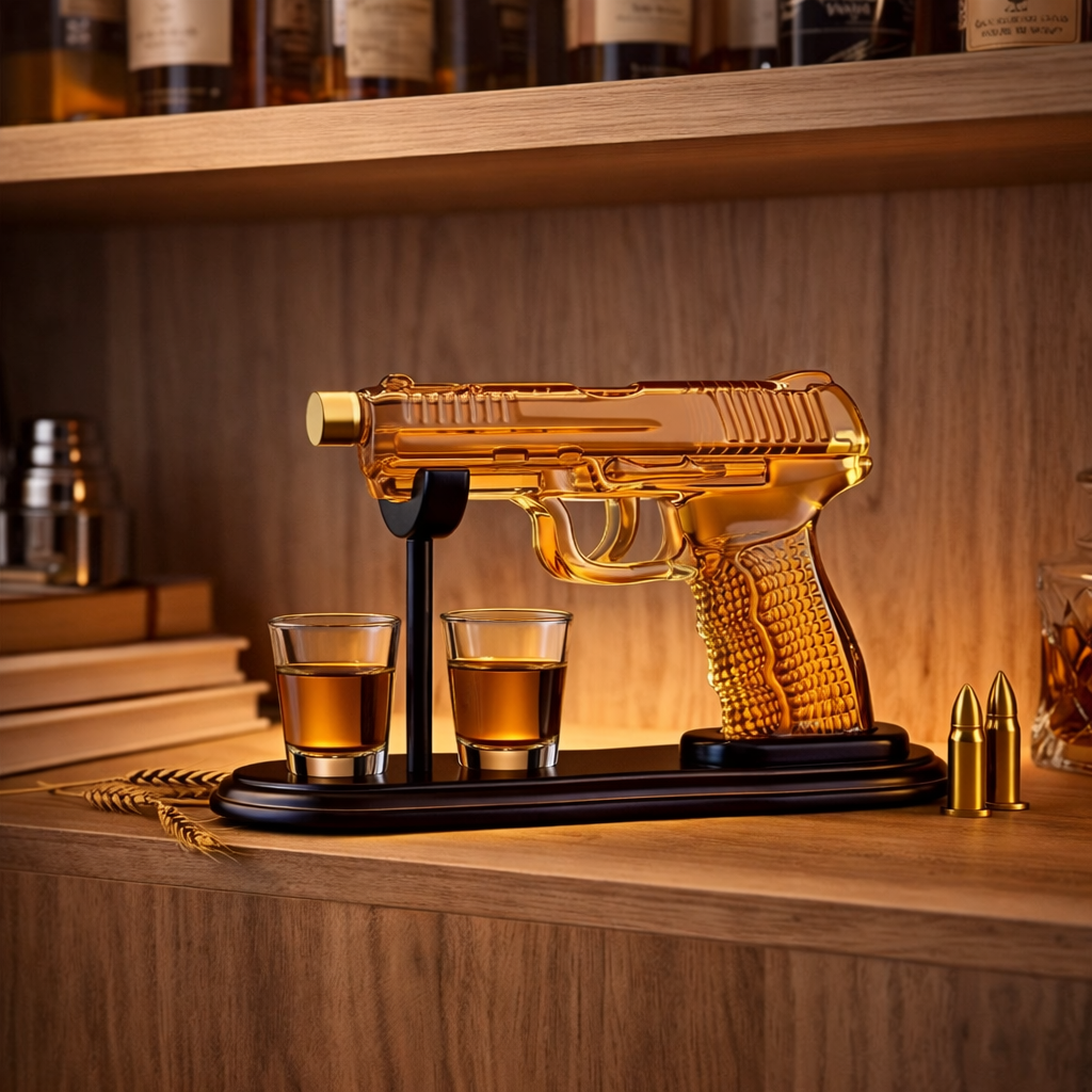 Whisky Bottle - Gun Set Edition with Glasses